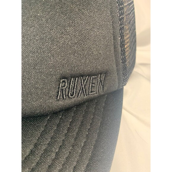 Ruxen Black Logo Hat Cap Black Embroidered Snapback Trucker Streetwear NEW - Picture 2 of 5